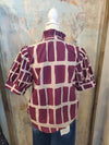 Print Ruffle Detail Short Sleeve Top