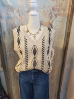 Diamond Stitch Sweater Vest Top