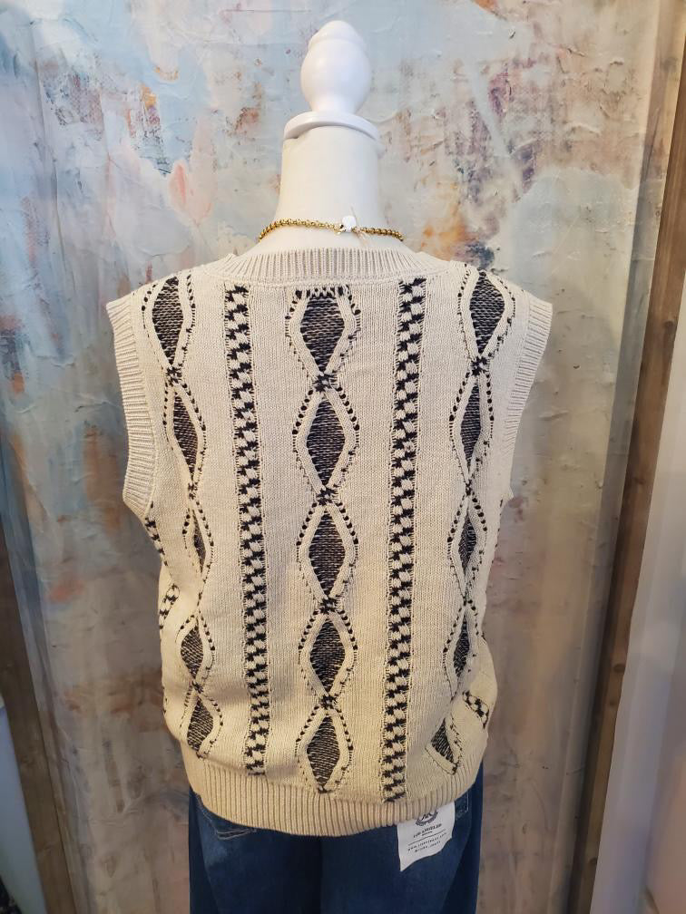 Diamond Stitch Sweater Vest Top