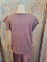 Cowl Neck Silk Sweater Back Blouse