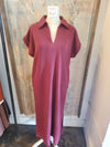 Shirt Collar T Shirt Dress with Pockets