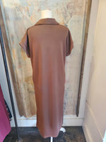 Shirt Collar T Shirt Dress with Pockets