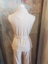 Sleeveless Top with Belt