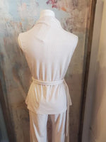 Sleeveless Top with Belt