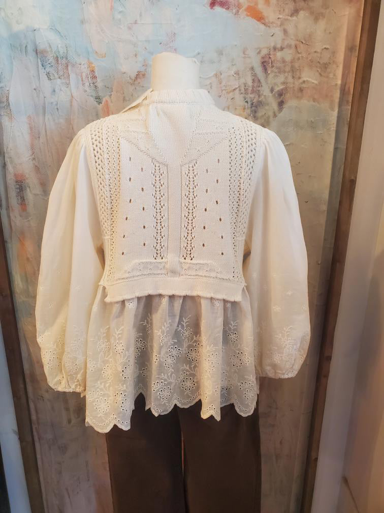 Babydoll Sweater with Half Zip