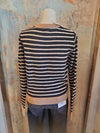Stripe Color Block Trim Cardigan