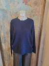 Solid Crewneck Front Seam Sweater