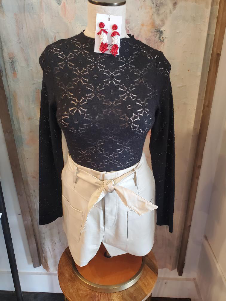 Faux Leather Tie Front Shorts