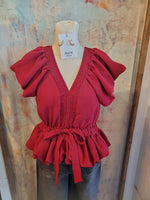 Texture Tie Front Top