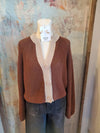 Three Button Two Tone Sweater