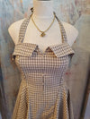 Plaid Halter Dress with Flare Hem Detail
