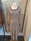 Open Back Detail Stripe Maxi Dress