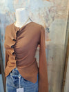 Pleated  Long Sleeve Sweater Top
