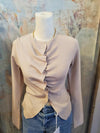 Pleated  Long Sleeve Sweater Top