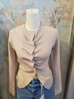 Pleated  Long Sleeve Sweater Top
