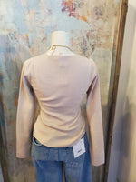 Pleated  Long Sleeve Sweater Top