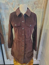 Corduroy Button Detail Dress