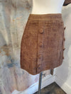 Tweed A Line Skirt with Double Button Detail