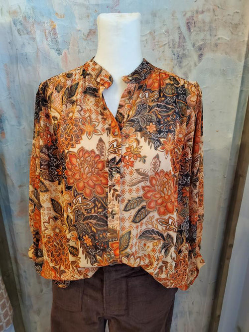 Autumn Print 3/4 Blouse