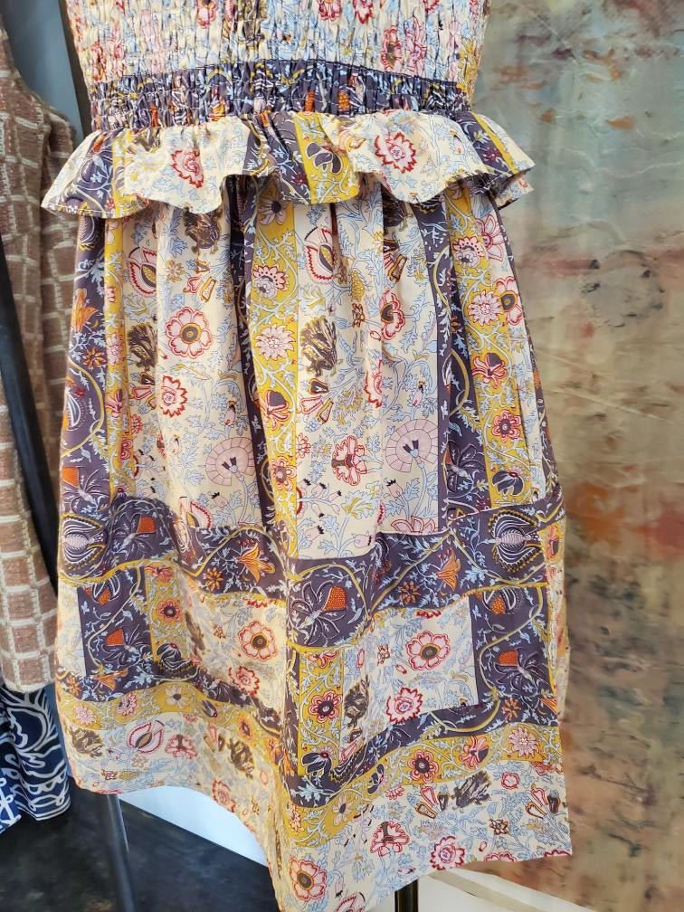 Paisley Smocked Mini Dress