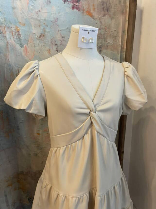 Twisted Faux Leather Dress