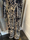 Black Multi Print Shirt Dress with Tie and Pockets