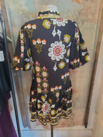 Puff Sleeve Floral Dress with Pockets