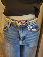 Gold Stretch Belt with Buckle Detail