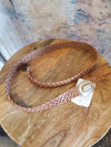Narrow Leather Light Brown Belt with Buckle Detail