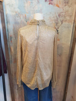 Gold Print High Neck Top