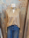 Gold Print High Neck Top