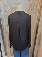 Button Down Long Sleeve Satin Top