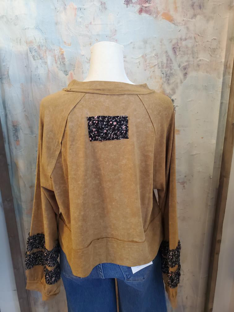 Floral Fabric Detail Top