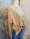 Drawstring Detail Cotton Terry Sweatshirt