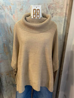 Oversized Turtleneck Taupe Sweater