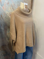 Oversized Turtleneck Taupe Sweater