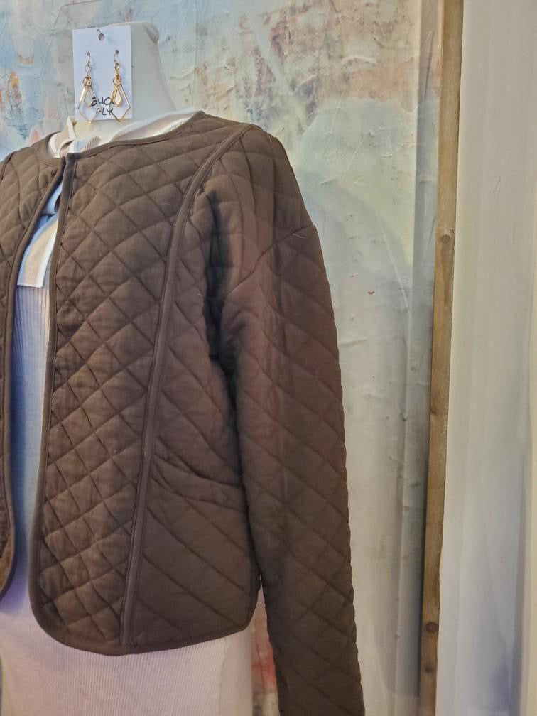 Brown Quilted Jacket