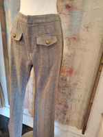 Herringbone Pattern High Waist Flare Pants