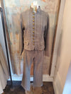 Herringbone Stand Collar Tailored Jacket