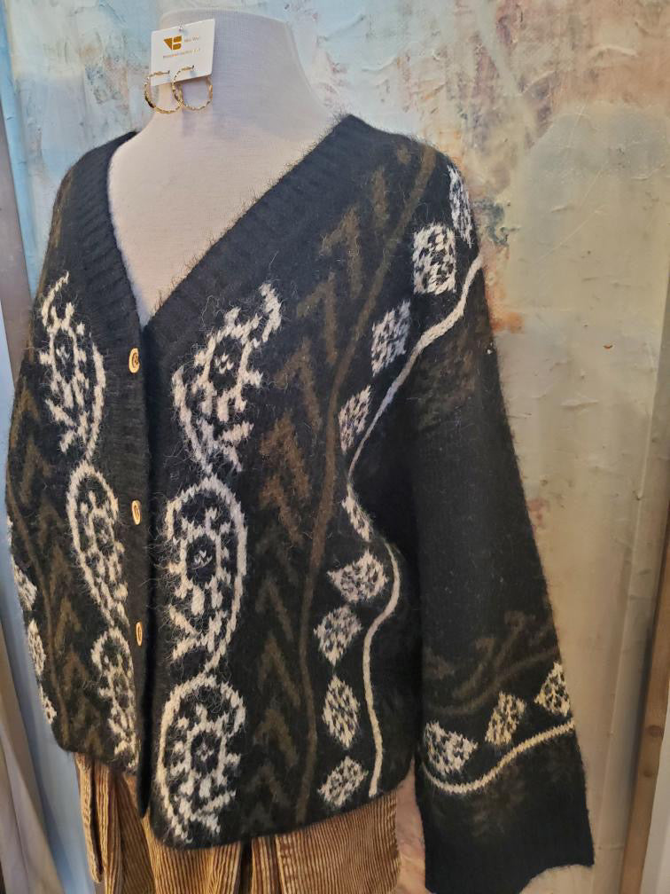 Trim Detail Sweater Cardigan