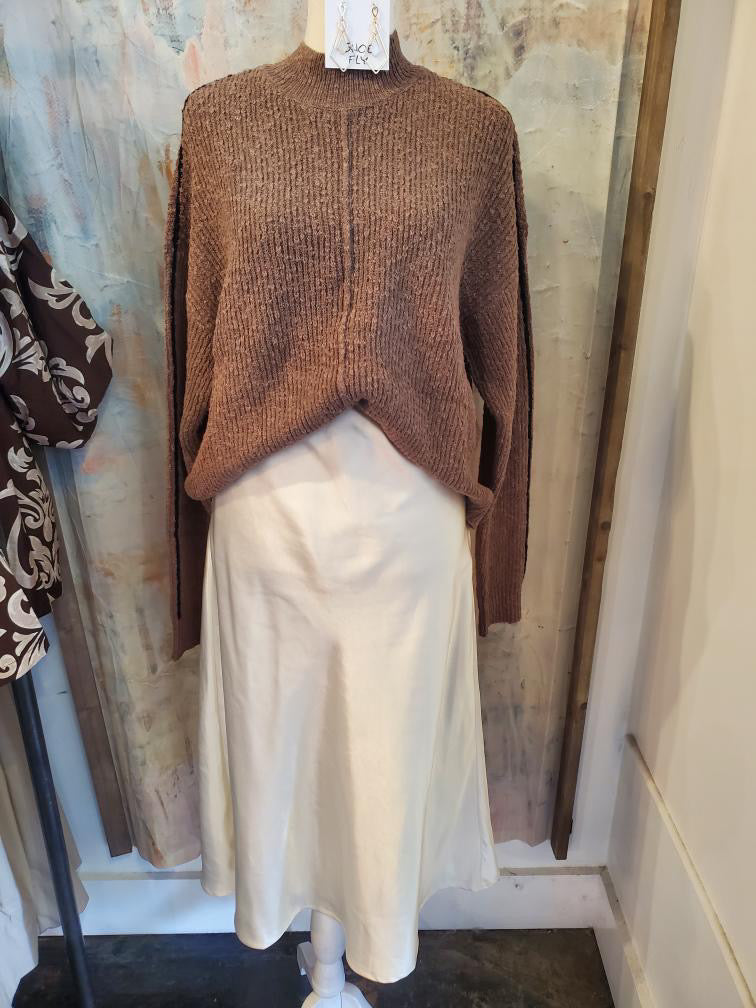 Off White Satin Skirt