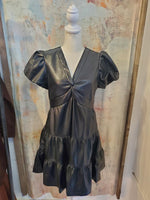 Twisted Faux Leather Dress