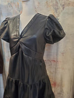 Twisted Faux Leather Dress