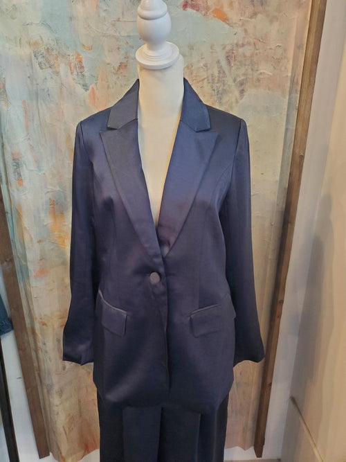 Satin Button Down Blazer