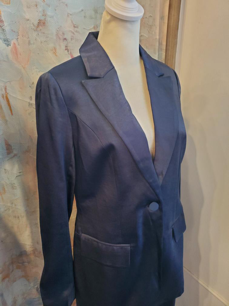 Satin Button Down Blazer