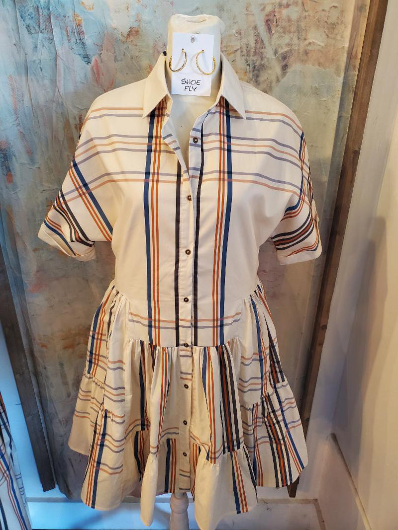 Plaid Mini Shirt Dress