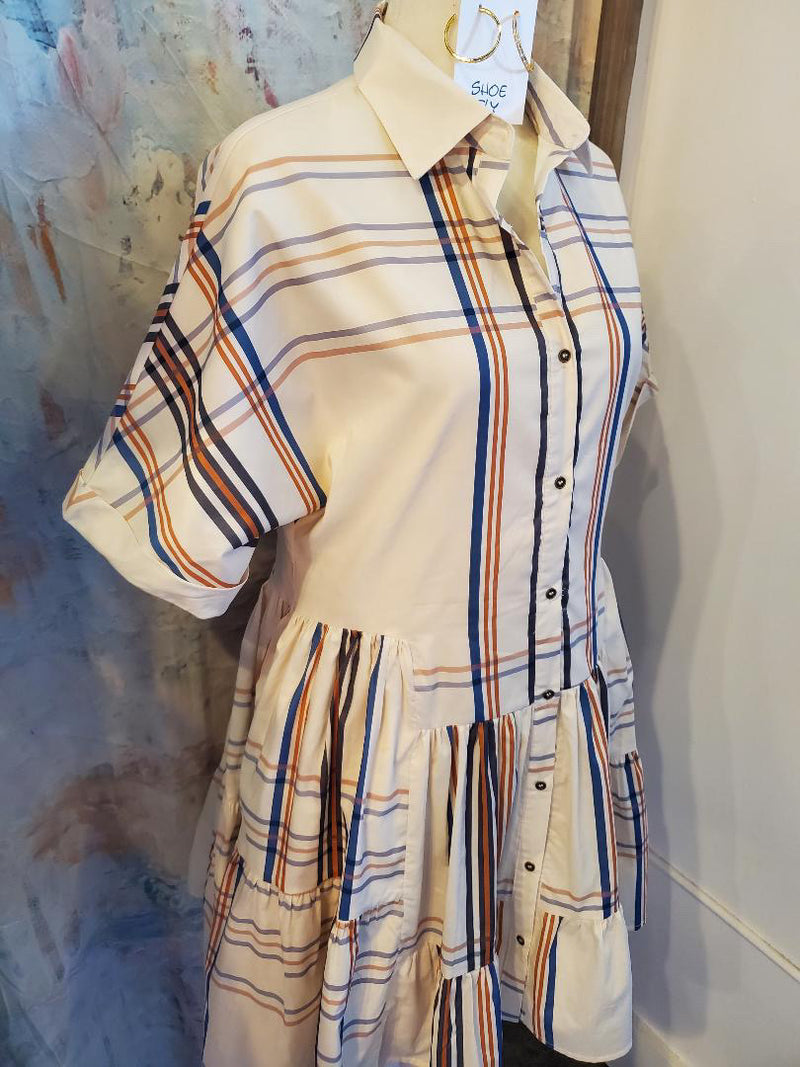 Plaid Mini Shirt Dress