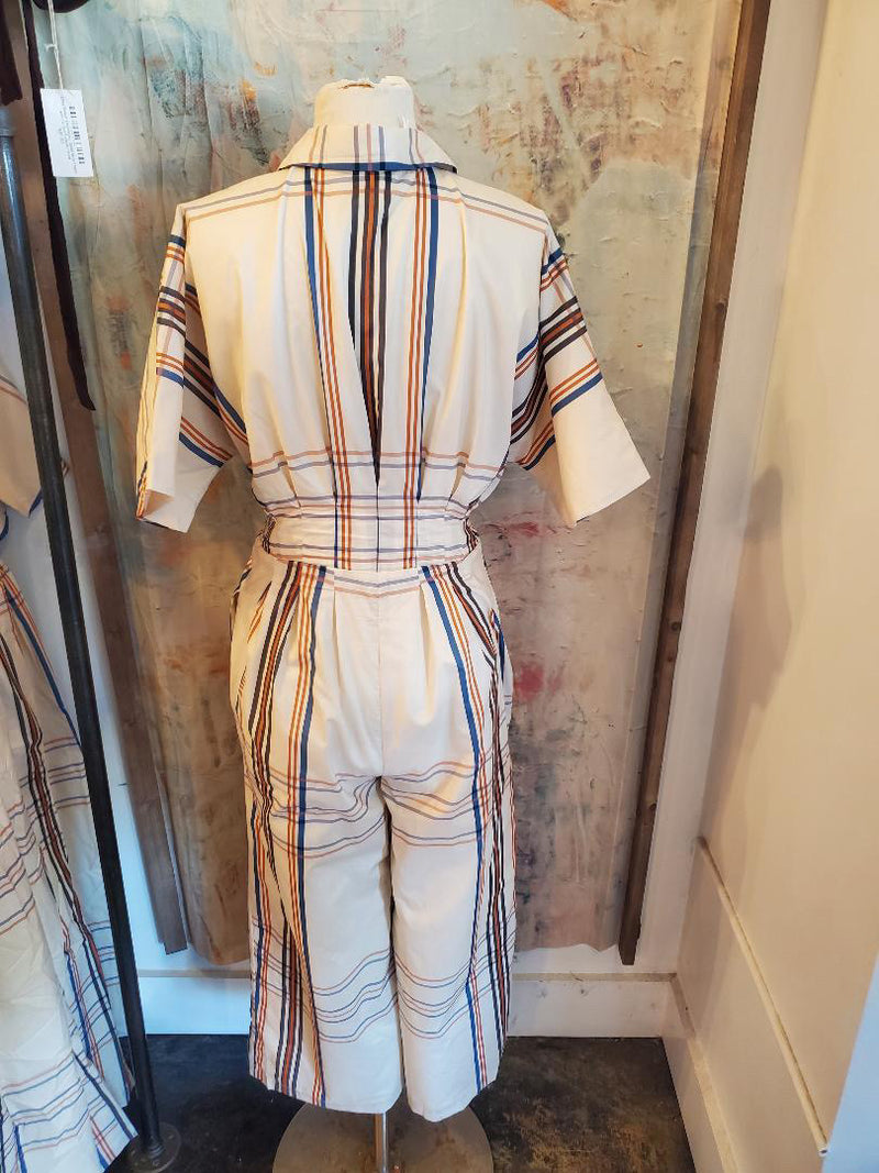 Plaid Pleated Jumpsuit