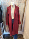 Faux Suede Duster with Pockets