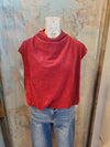 Faux Suede Detail Top